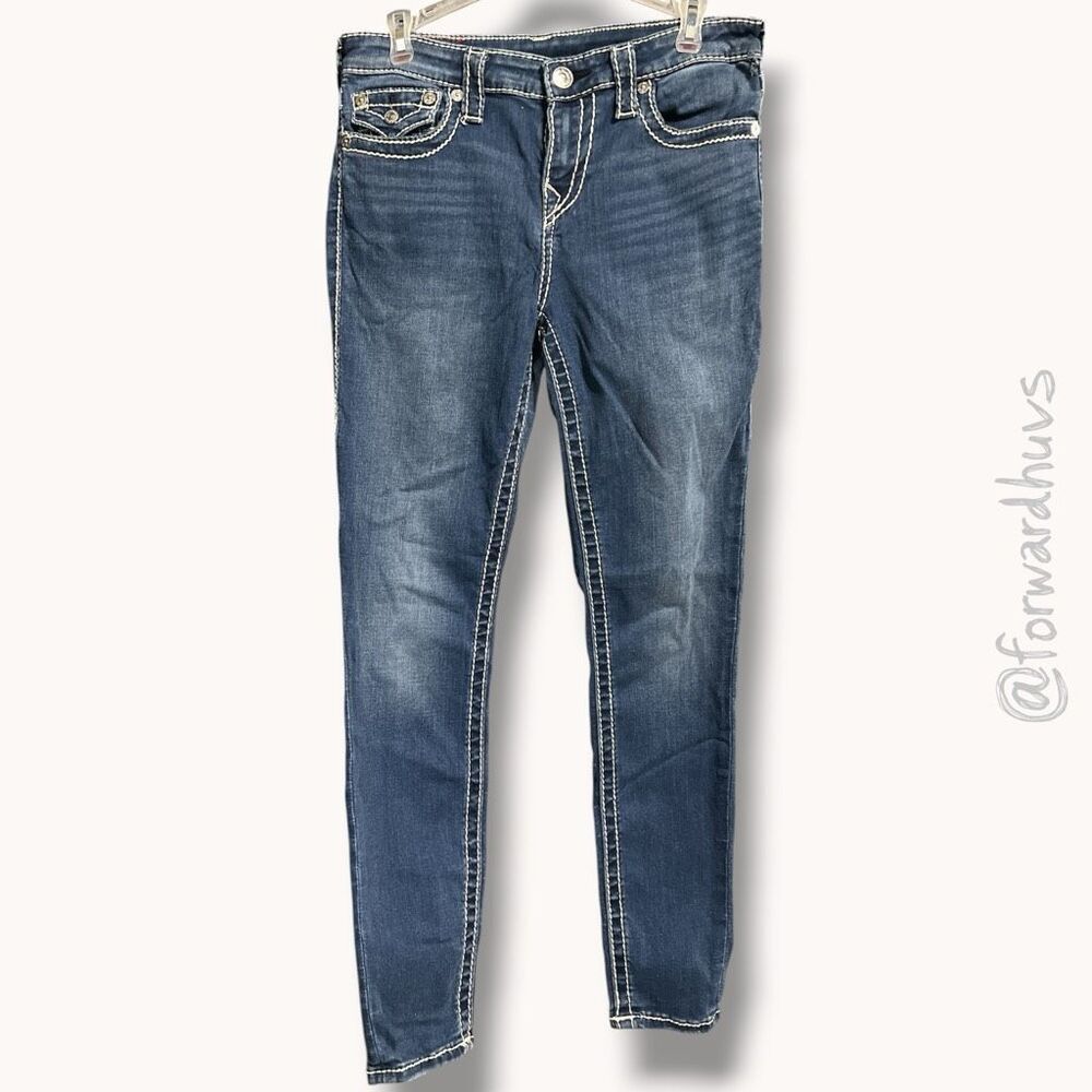 True Religion Halle Mid‑Rise Super Skinny Jeans – Size 31
